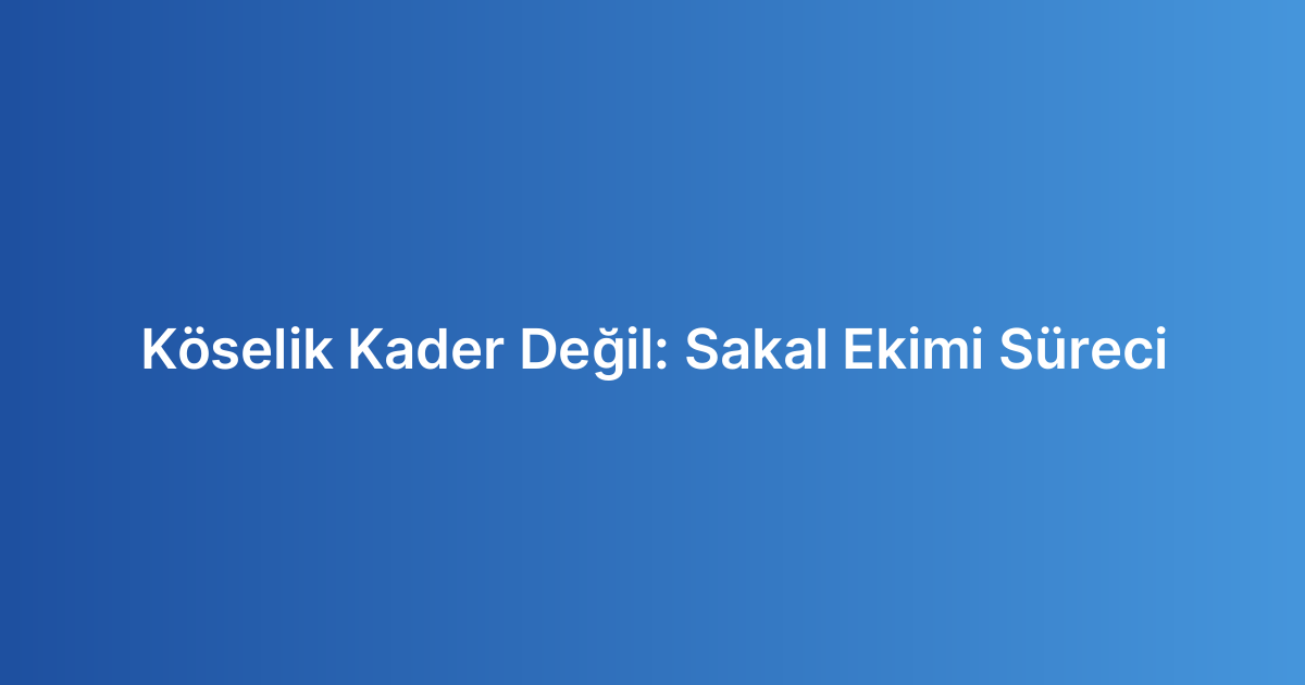 Köselik Kader Değil: Sakal Ekimi Süreci